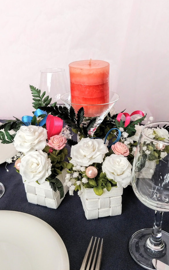 【ゲストに必ず喜ばれる！】テーブル装花、引出物、プチギフト、プレゼントに♪　ウェルカムスペース、披露宴、花、テーブル 1枚目の画像