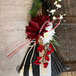 2026新作☆和モダンお正月飾り 金赤水引 紅白椿♪ しめ縄・しめ飾り