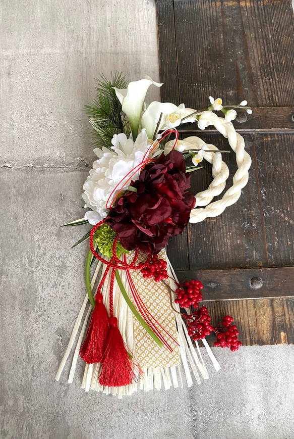 和モダンお正月飾り　二連ホワイト☆ 1枚目の画像