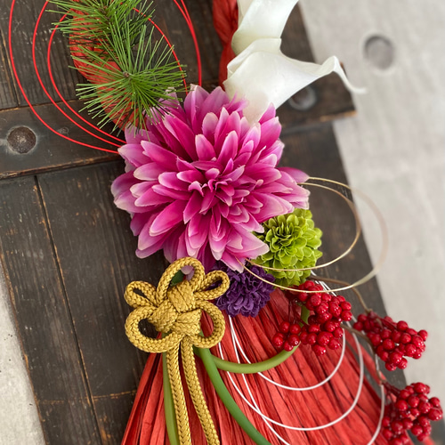 楽天市場】【送料無料】 ドライフラワー お正月しめ縄飾りしめ縄リース