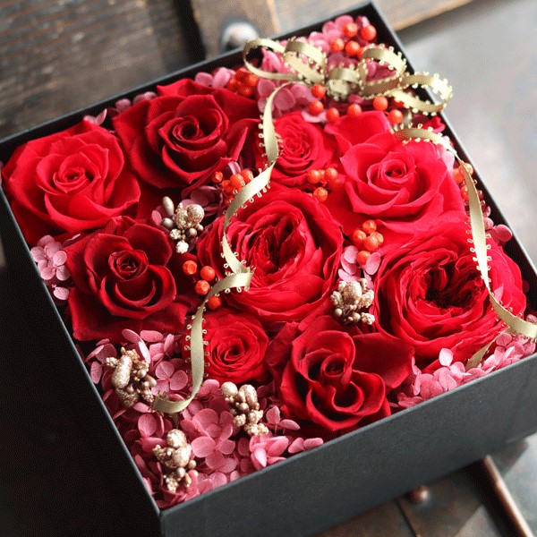 フラワーボックス♪大輪レッドローズ 響花
