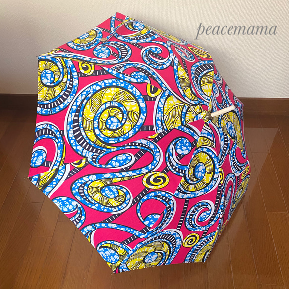 アフリカンバティックの日傘（ピンク系） 傘・日傘 peacemama 通販