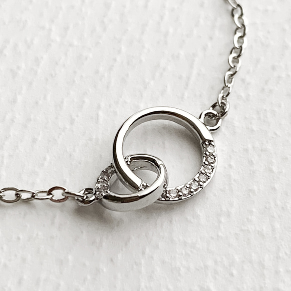 【JORIE】TWIN CIRCLE silver925 necklace 1枚目の画像
