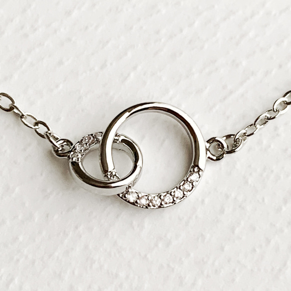 【JORIE】TWIN CIRCLE silver925 necklace 4枚目の画像