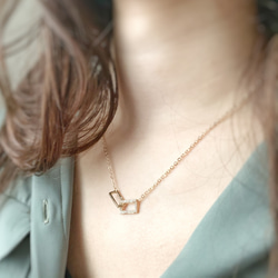 【JORIE】TWIN SQUARE silver925 necklace 3枚目の画像