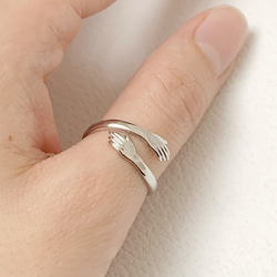 【JORIE】HUG ♡ ME silver925刻印あり free ring 3枚目の画像