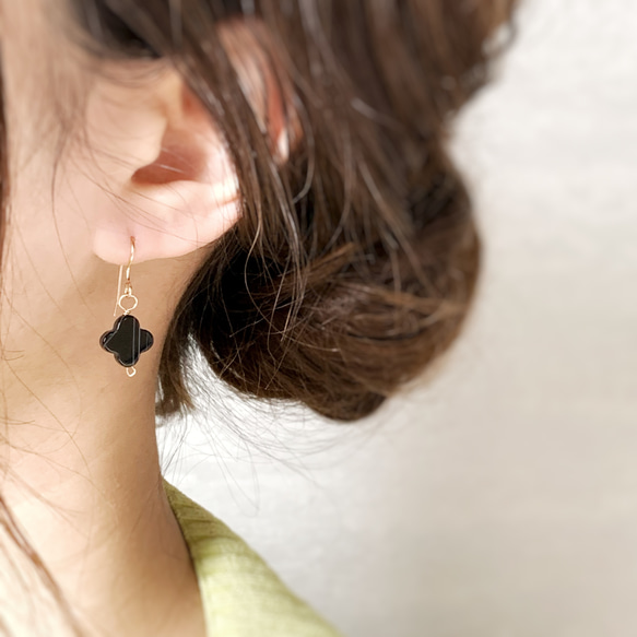 【JORIE】BLACK ONYX earrings 1枚目の画像