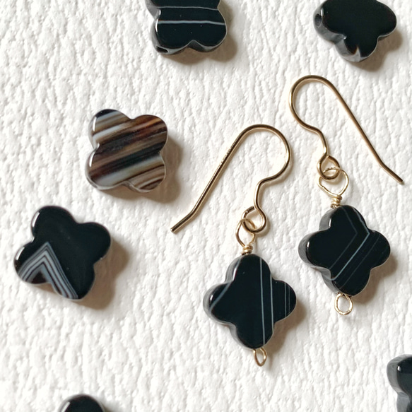 【JORIE】BLACK ONYX earrings 4枚目の画像