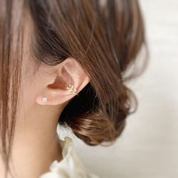 【JORIE】ZIRCONIA earrings（4mm/4爪）刻印あり 3枚目の画像