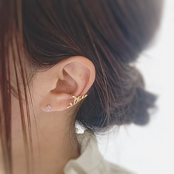 【JORIE】14kgf シルバー925 ライトアメジスト　earrings（4mm/4爪）刻印あり 3枚目の画像