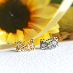 【JORIE】向日葵ティアラ　Ear cuff 3枚目の画像