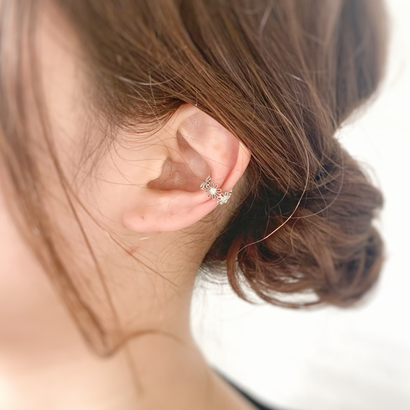 【JORIE】向日葵ティアラ　Ear cuff 5枚目の画像