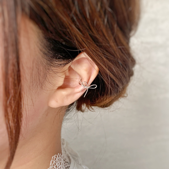 【JORIE】silver925 リボン Ear cuff （刻印あり） 1枚目の画像