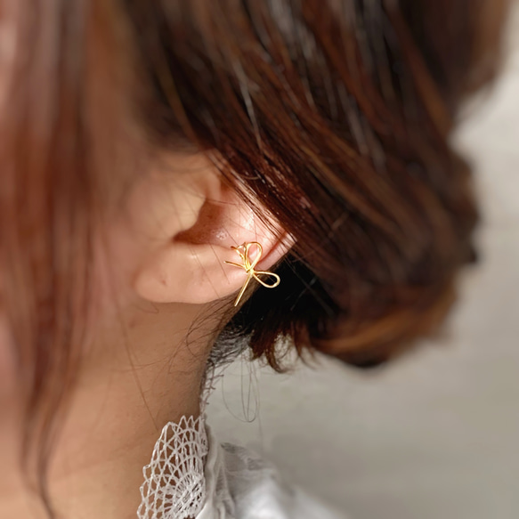 【JORIE】silver925 リボン Ear cuff （刻印あり） 5枚目の画像