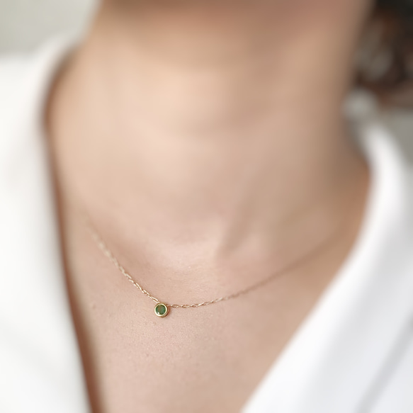 【JORIE】オーダー専用出品　　エメラルドベゼル　necklace（4mm） 6枚目の画像