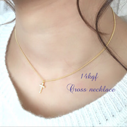 14kgf cross necklace 1枚目の画像