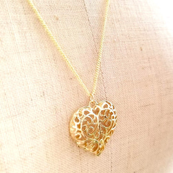 14kgf Heart lace necklace 2枚目の画像