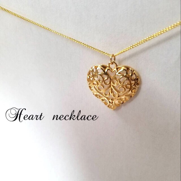 14kgf Heart lace necklace 3枚目の画像