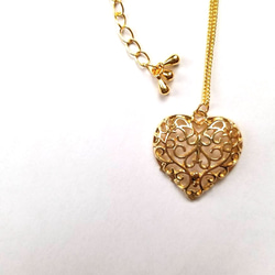 14kgf Heart lace necklace 5枚目の画像