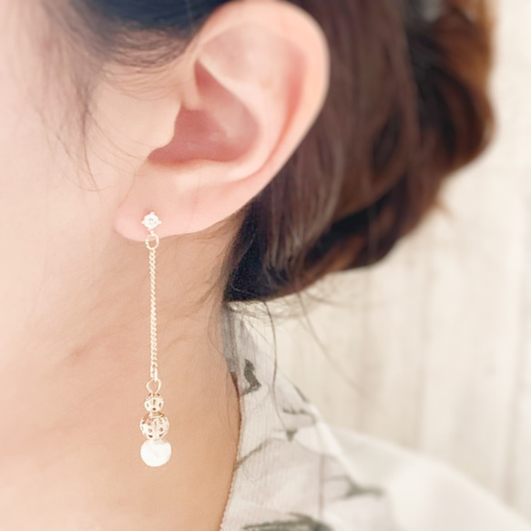 simple pearl earring 2枚目の画像