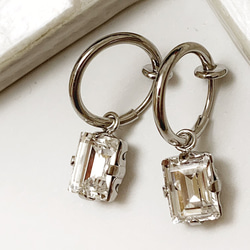 Swarovski square Crystal earring 2枚目の画像