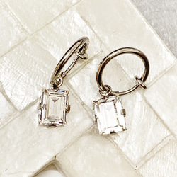 Swarovski square Crystal earring 4枚目の画像