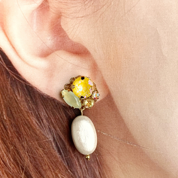 春色ミモザの耳飾り 3枚目の画像