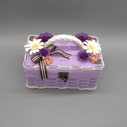 お花のバスケット(薄紫)/マスクストッカー 2枚目の画像