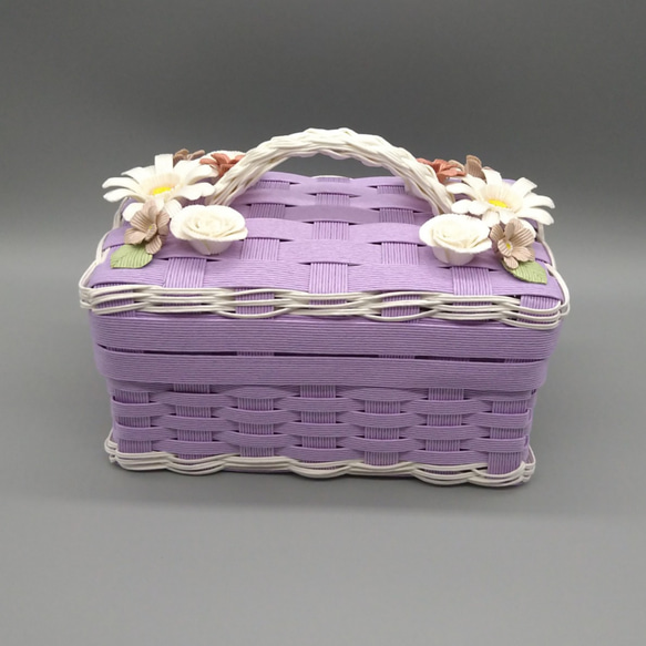 お花のバスケット(薄紫)/マスクストッカー 5枚目の画像