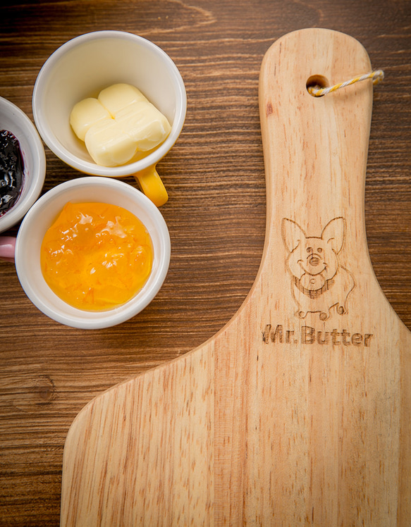 Mr. Butter 奶油先生 獨家訂製柯基Corgi烙印 實木方盤 麵包盤 小 第4張的照片
