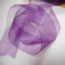 オーガンジーリボン紫５ｍ（32mm×5m） 4枚目の画像