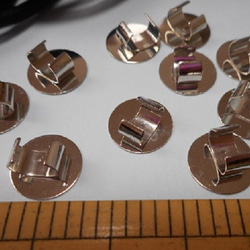 ヘアゴム＆金属貼り付け台セット（シルバー12mm10個） 2枚目の画像
