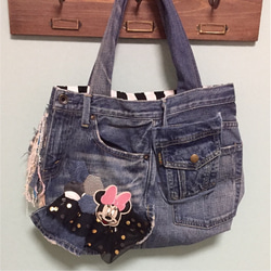 デニムリメイク☆ポケットいっぱいトートバッグ トートバッグ