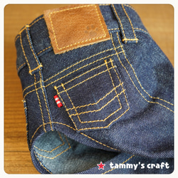 犬服　アメリカンデニム　オーダー見本 楽天市場】デニムオールインワン 名入れ 刺繍 ダックスサイズ