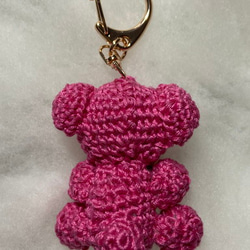 Cute Little Pink Teddy Bear キーホルダー w ハート 3枚目の画像
