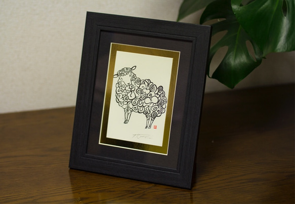 木版画 羊と少年 手刷り木版画 干支 羊 版画 タクミ 通販 756864｜Creema(クリーマ)