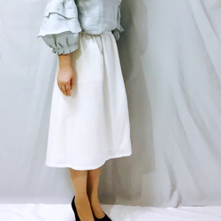 『限定福袋』フレア&ギャザースカート&リボン付きニット&白色綿麻混紡裏地付き、ポケット付きギャザースカート 10枚目の画像