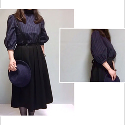 七分袖チェック柄Aライントップス【受注製作】【色、サイズあり】 9枚目の画像