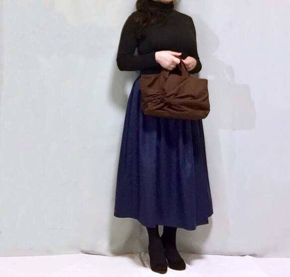 微起毛ウール混紡ロングギャザースカート【サイズ、色有り】【受注製作】 2枚目の画像