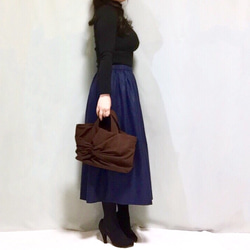 微起毛ウール混紡ロングギャザースカート【サイズ、色有り】【受注製作】 3枚目の画像
