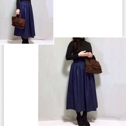微拉絨羊毛混紡長款褶皺半身裙 [尺寸與顏色可選] [訂製] 第8張的照片