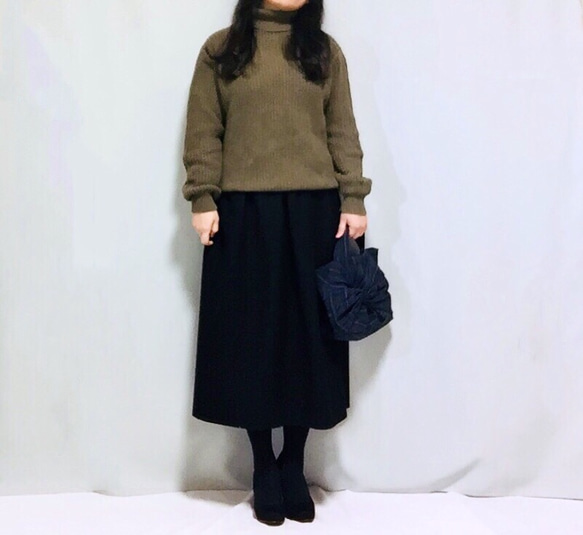 微起毛ウール混紡ロングギャザースカート【サイズ、色有り】【受注製作】 10枚目の画像