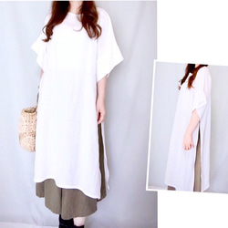 再次上架 ♪ 新商品 ♪ ♪ 100%亞麻自然風格 ★ 兩面開口連身連身裙 ♪ 顏色可選 [客製] 第10張的照片