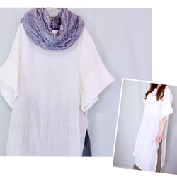 再次上架 ♪ 新商品 ♪ ♪ 100%亞麻自然風格 ★ 兩面開口連身連身裙 ♪ 顏色可選 [客製] 第6張的照片