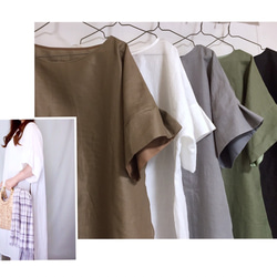 再次上架 ♪ 新商品 ♪ ♪ 100%亞麻自然風格 ★ 兩面開口連身連身裙 ♪ 顏色可選 [客製] 第8張的照片