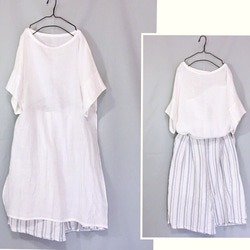 再次上架 ♪ 新商品 ♪ ♪ 100%亞麻自然風格 ★ 兩面開口連身連身裙 ♪ 顏色可選 [客製] 第9張的照片