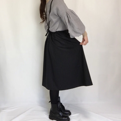 ストライプのサスペンダー付きスカート 【受注製作】サイズ、色