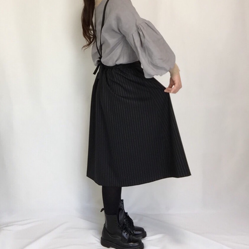 archivio ストライプ黒スカート 36 archivio ストライプ黒スカート 36 archivio ストライプ黒