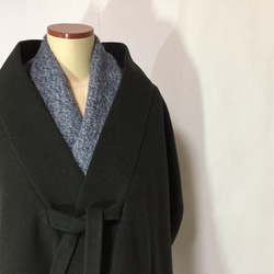 【送料無料】【イタリア製ウールカシミヤ生地】着物デザインコート 2枚目の画像