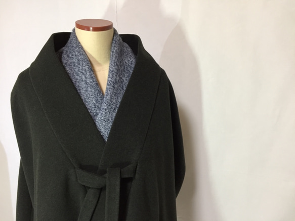 【送料無料】【イタリア製ウールカシミヤ生地】着物デザインコート 2枚目の画像